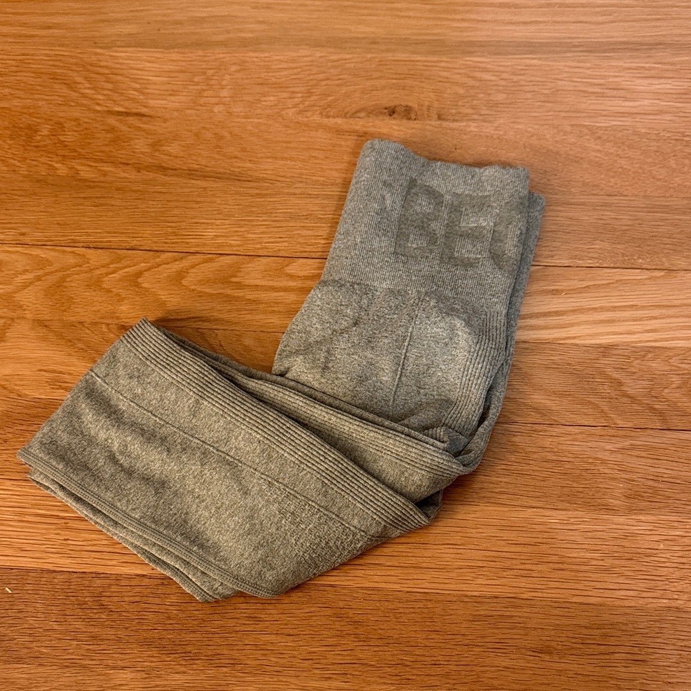Gray Ribbed Tights